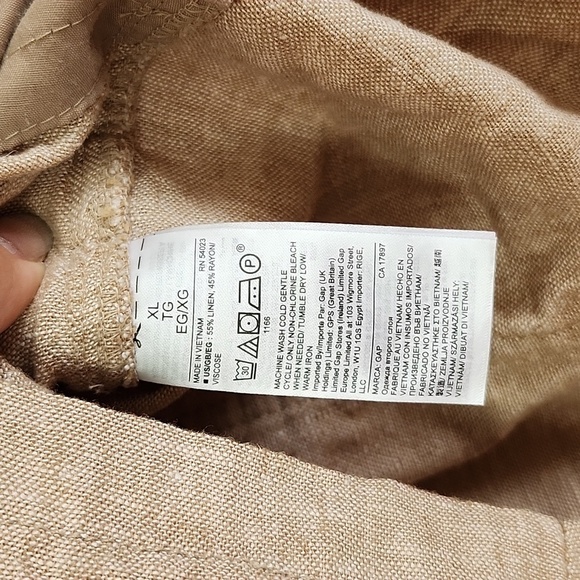 Gap linen rayon lightweight shorts cargo pockets elastic waist drawstring XL - Picture 7 of 7